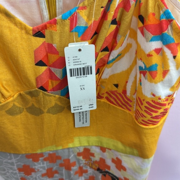 NEW Anthropologie size XS Geisha Designs Margarella Maxi Orange Yellow White - Picture 8 of 11